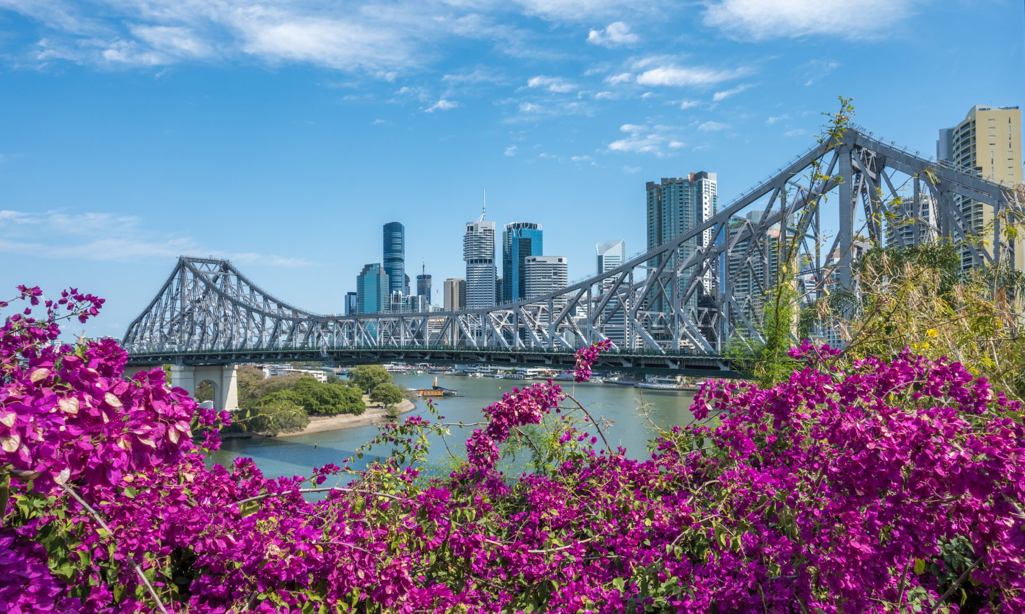 Brisbane skyline behind Story Bridge